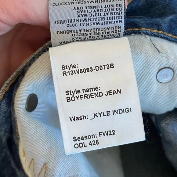 R13 Blue Straight Leg Distressed Jeans - Picture 8 of 8